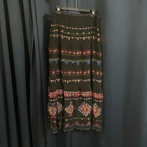 Chico’s embroidered maxi skirt